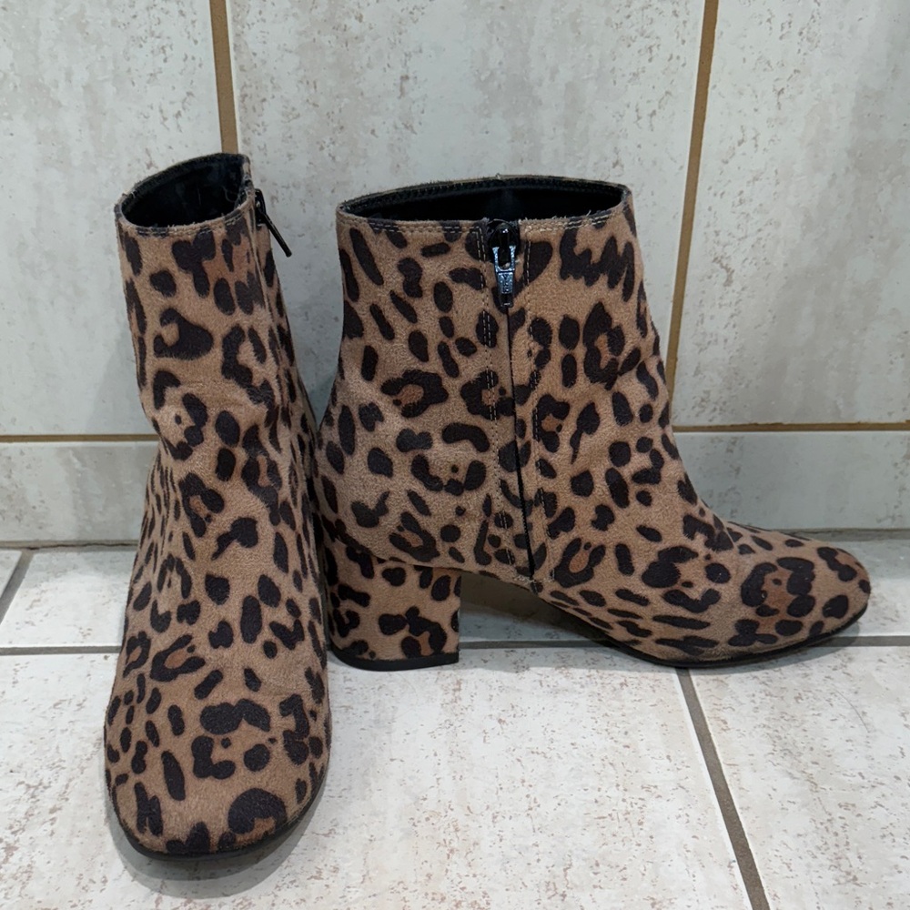 Leopard Print Ankle Boots